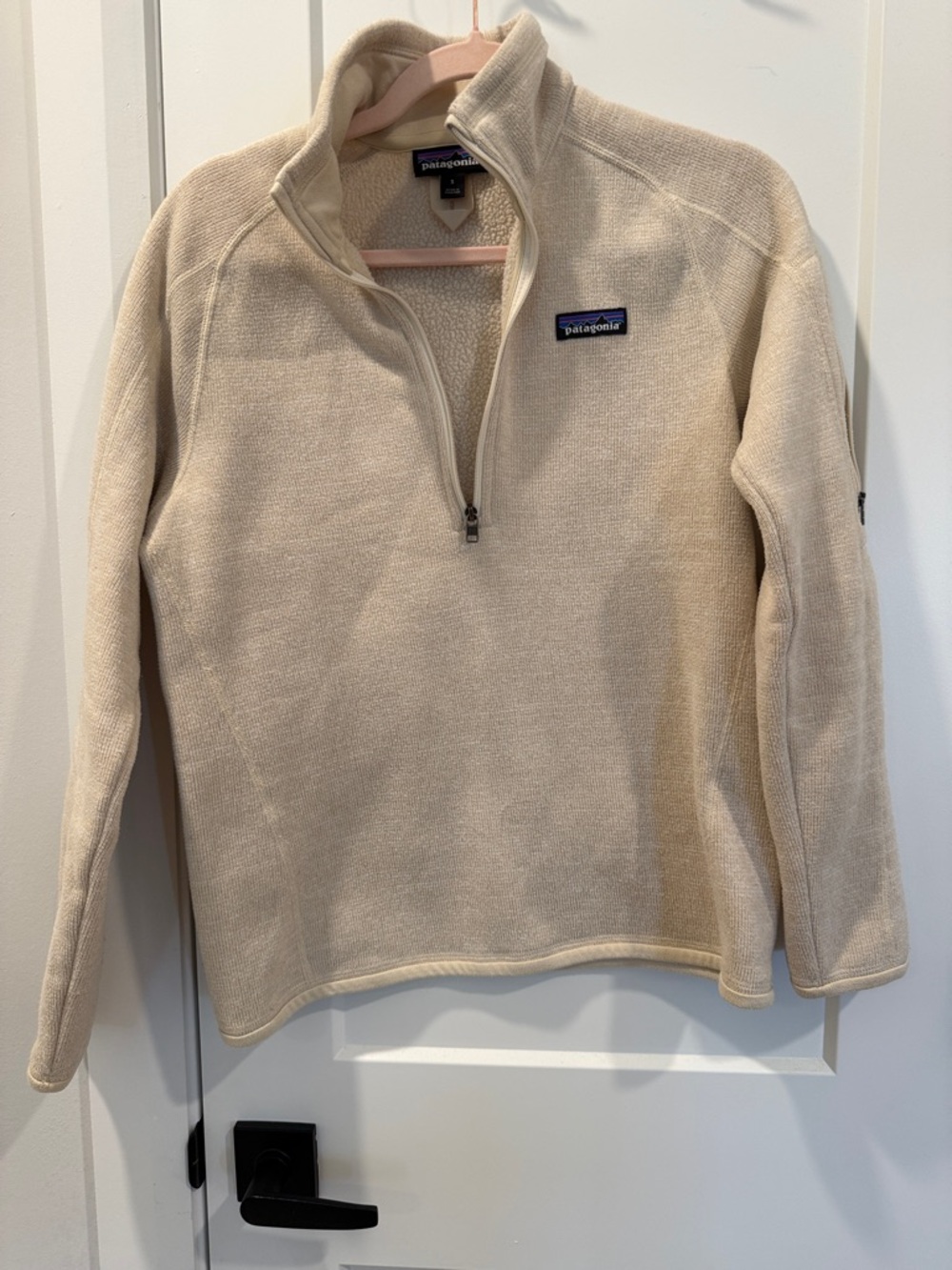 Patagonia Beige/Cream Quarter-Zip Fleece Pullover